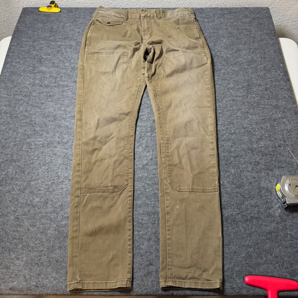 Richie Le Mens Double Knee Workwear Pants Tan Khaki Straight Leg Size 30